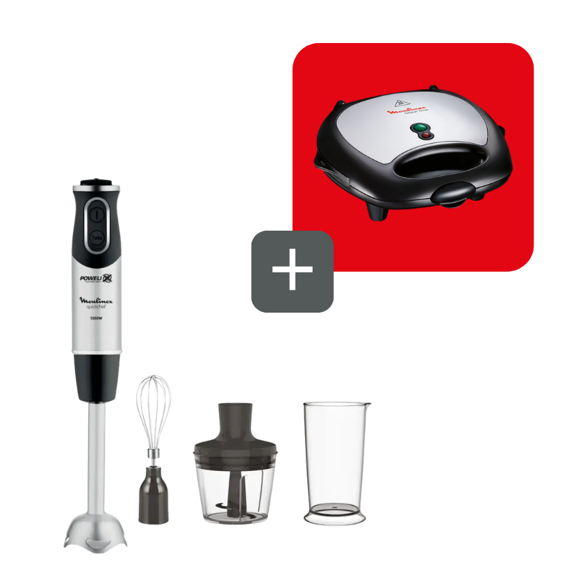 Moulinex Pack Batidora Quickchef + Sandwichera Break Time