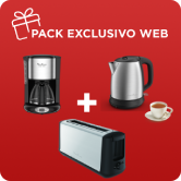 Pack desayuno Subito: Tostadora + Hervidor eléctrico + cafetera de filtro Pack desayuno Subito: Tostadora + Hervidor eléctrico + cafetera de filtro