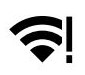 Icono de wifi con un signo de exclamación