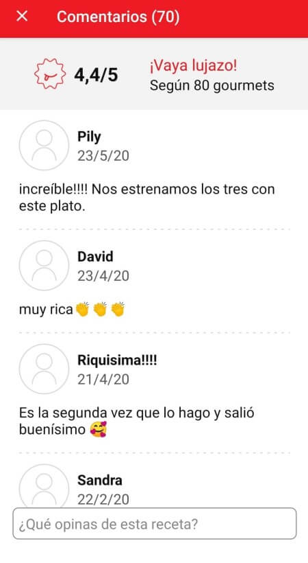 comments page in the Companion app