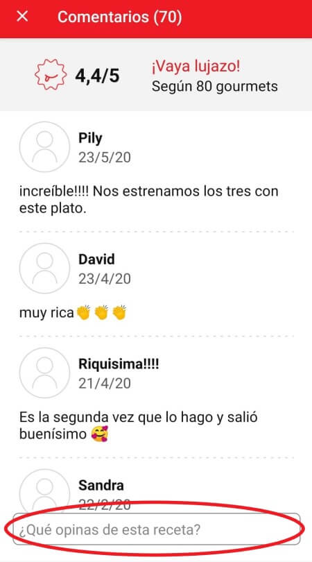 highlighting rating feature from comments page in the Companion app